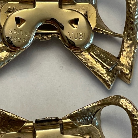 Vintage Musi Shoe Clips Goldtone Bows - Picture 6 of 7